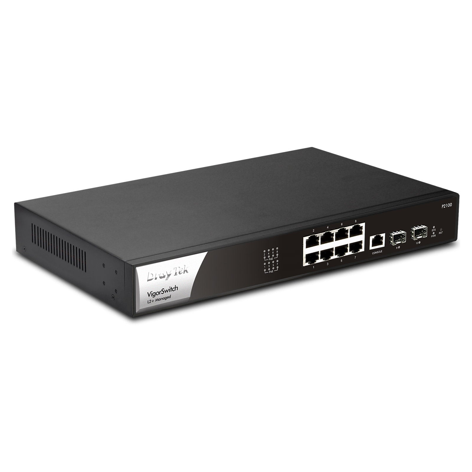 DrayTek VigorSwitch P2100- Switch - L2+ - managed - 8 xGbE (140W PoE+) DrayTek VigorSwitch P2100- Switch - L2+ - managed - 8 xGbE (140W PoE+)